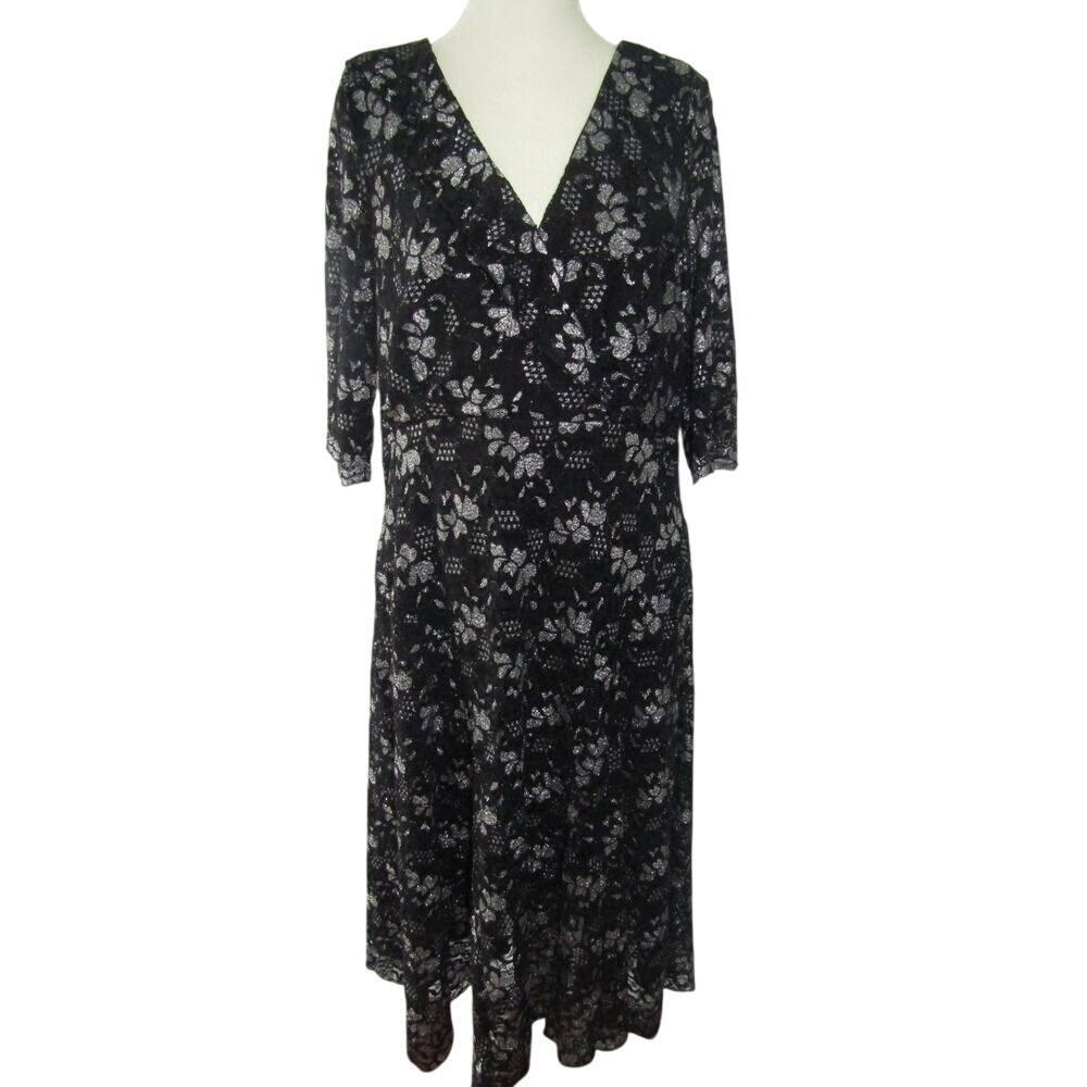 Rabbit Rabbit Rabbit Designs Faux Wrap Dress 16 Fairy Floral Lace Whimsygoth Boh